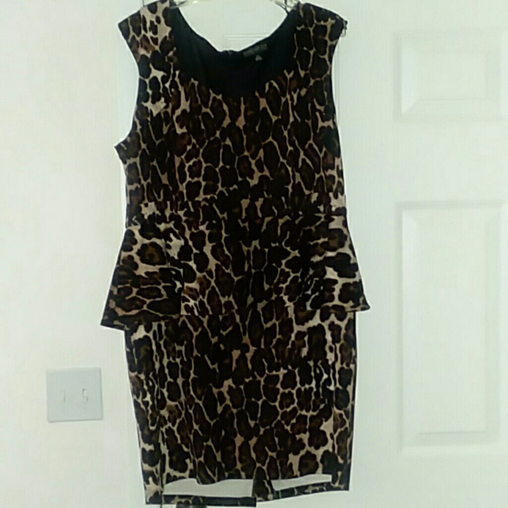 Leopard Peplum Dress 3x